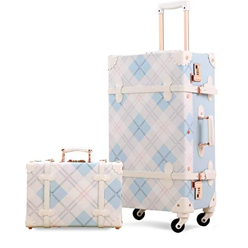 Women's TSA - Approved Luggage Locks in Rose Gold for Secure TravelUNIWALKER Vintage Suitcase Set 20 inch Carry on Spinner Luggage with 12 inch Handbag for Women Women's TSA - Approved Luggage Locks in Rose Gold for Secure TravelUNIWALKER Vintage Suitcase Set 20 inch Carry on Spinner Luggage with 12 inch Handbag for Women