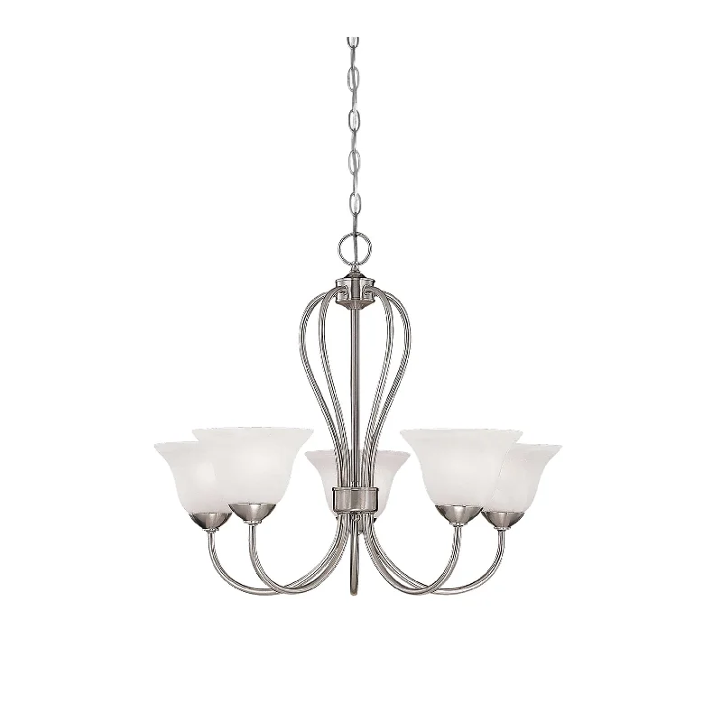 Small Chandeliers for Compact RoomsSmall Chandeliers for Compact Rooms5 Lamps Main Street Chandelier - Satin Nickel - Faux Alabaster Glass - 25.5in Diameter - E26 Medium Base Small Chandeliers for Compact RoomsSmall Chandeliers for Compact Rooms5 Lamps Main Street Chandelier - Satin Nickel - Faux Alabaster Glass - 25.5in Diameter - E26 Medium Base