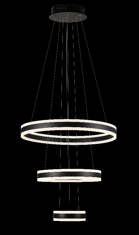 French Country Chandeliers with a Romantic AuraFrench Country Chandeliers with a Romantic AuraElipse 3 Ring LED Chandelier Chandeliers Modern/Contemporary Lighting 24" Wide w/Adjustable Cables- Good for Dining Room, Foyer, Entryway, Family Room, Living Room and More - G7-4735/20+40+60