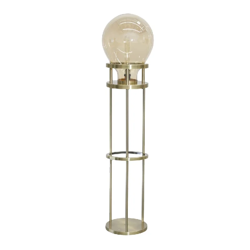 Marble Base Floor Lamp for a Touch of LuxuryMarble Base Floor Lamp for a Touch of LuxuryMetal , Glass 61" Bulb Floor Lamp, Smoke, gold-kd 61"H - 15.75" x 15.75" x 61.0"