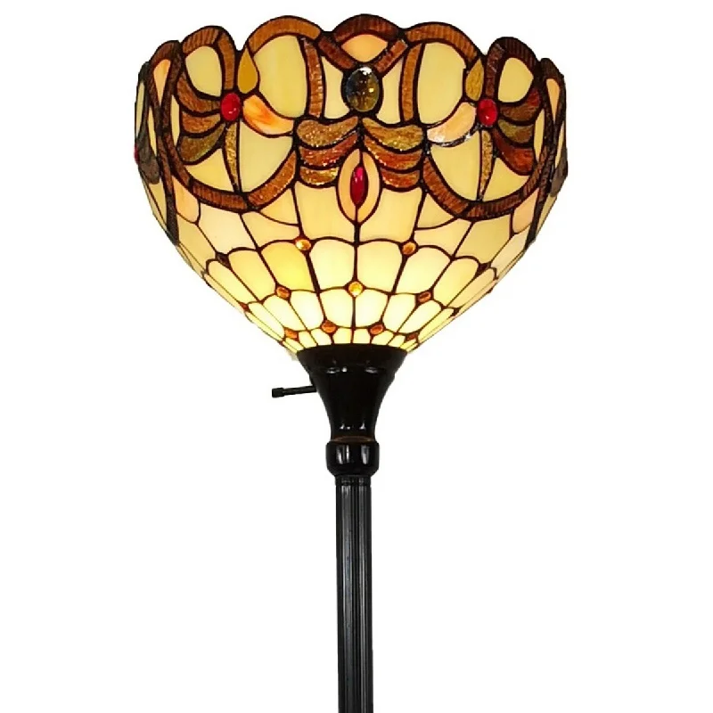Marble Base Floor Lamp for a Touch of LuxuryMarble Base Floor Lamp for a Touch of LuxuryTiffany Style Floor Lamp Torchiere Standing 72" Tall Stained Glass Tan Bedroom Reading Gift AM279FL14B Amora Lighting