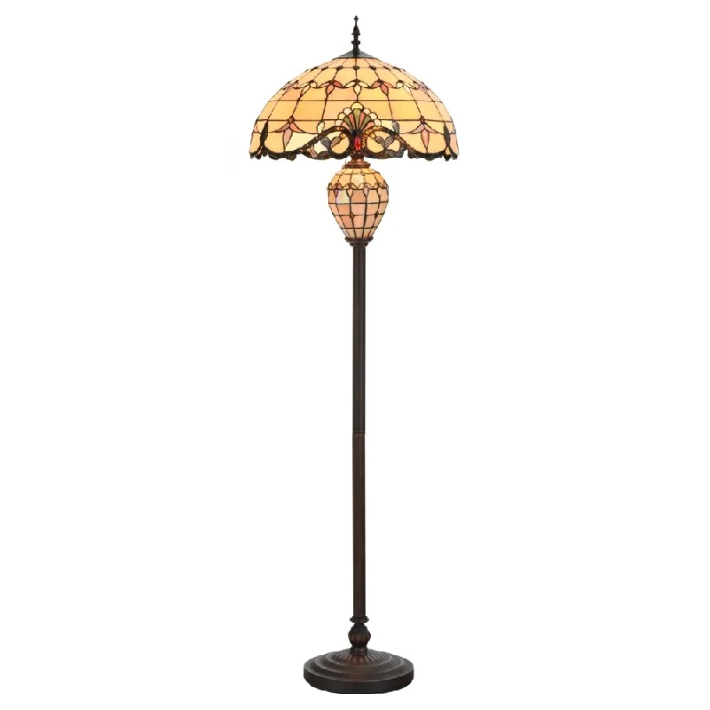 Smart Floor Lamp with Voice Control and Bluetooth ConnectivitySmart Floor Lamp with Voice Control and Bluetooth ConnectivityTiffany Style Lamp 20" Lampshade Floor Lamp Victorian Double Lit Lamp Home Decor Stained Glass Lighting