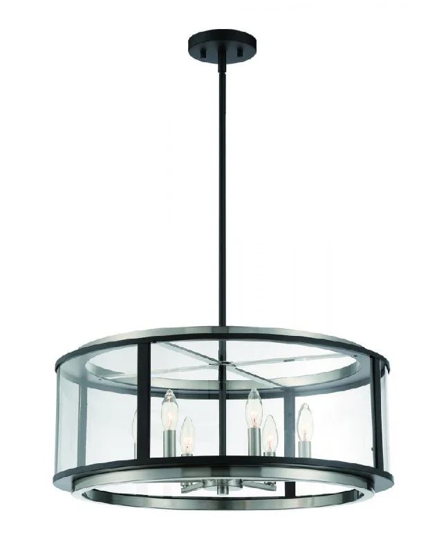 Mid - Century Modern Ceiling Lights with Simple, Sleek LinesMid - Century Modern Ceiling Lights with Simple, Sleek LinesTambouro, 6 Lights Pendant, Nic/blk
