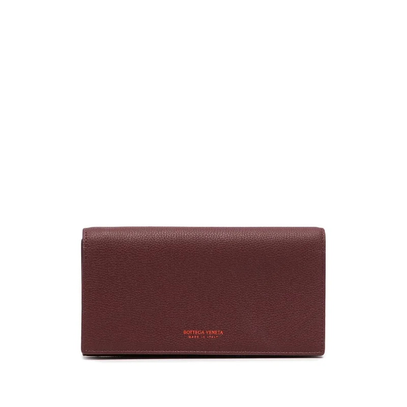 Women's money clip with a transparent acrylic design​Bottega Veneta Embossed Logo Continental Wallet