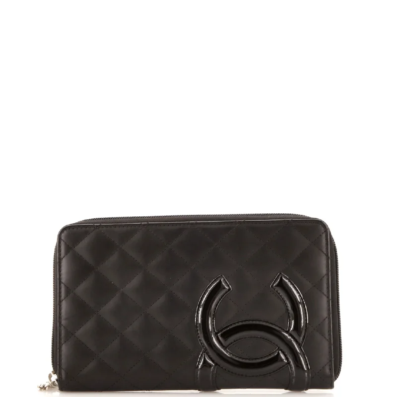 Women's money clip with a quilted textureCambon Zip Around Organizer Wallet Quilted Lambskin Women's money clip with a quilted textureCambon Zip Around Organizer Wallet Quilted Lambskin