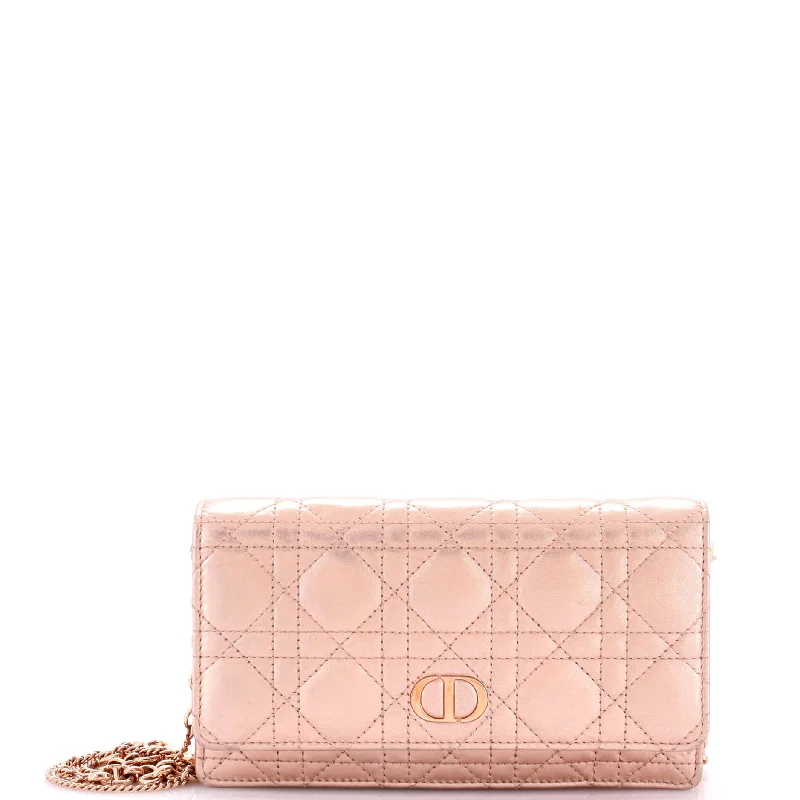 Women's money clip with a personalized engraving optionCaro Wallet on Chain Pouch Cannage Quilt Leather Women's money clip with a personalized engraving optionCaro Wallet on Chain Pouch Cannage Quilt Leather