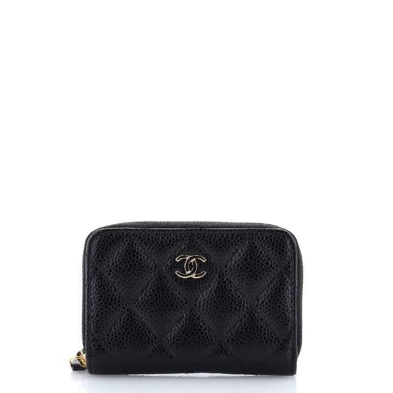 Women's money clip for a statement accessory lookCC Zip Coin Purse Quilted Caviar Small Women's money clip for a statement accessory lookCC Zip Coin Purse Quilted Caviar Small