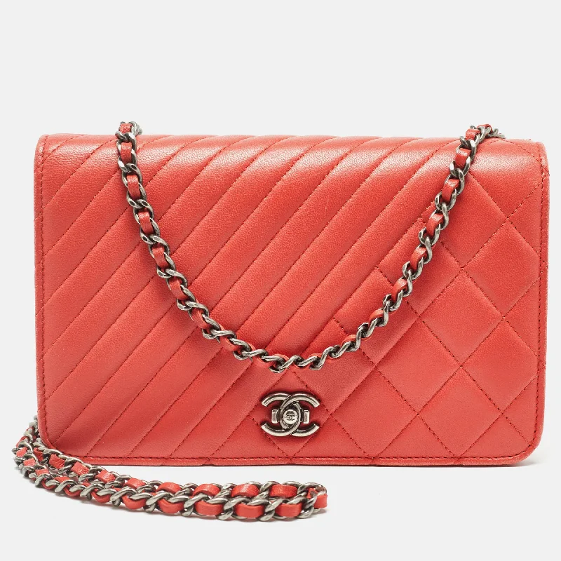 Elegant women's money clip for formal occasionsChanel Orange Quilted Leather Coco Boy Wallet On Chain Elegant women's money clip for formal occasionsChanel Orange Quilted Leather Coco Boy Wallet On Chain