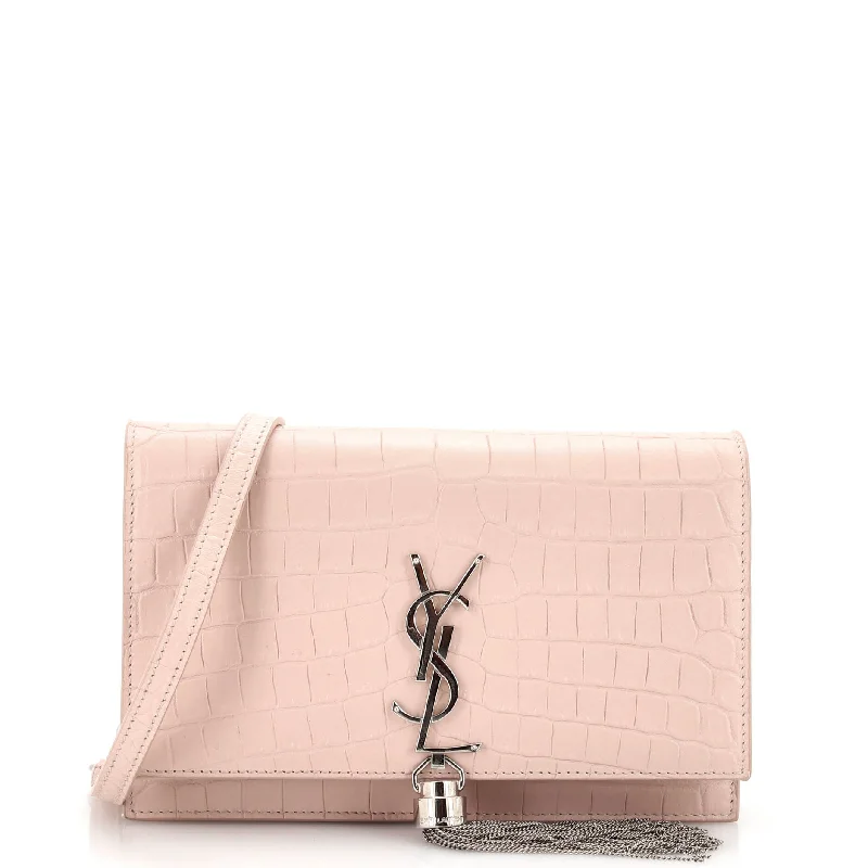 Women's money clip for a sporty - chic outfitClassic Monogram Tassel Chain Wallet Crocodile Embossed Leather Women's money clip for a sporty - chic outfitClassic Monogram Tassel Chain Wallet Crocodile Embossed Leather