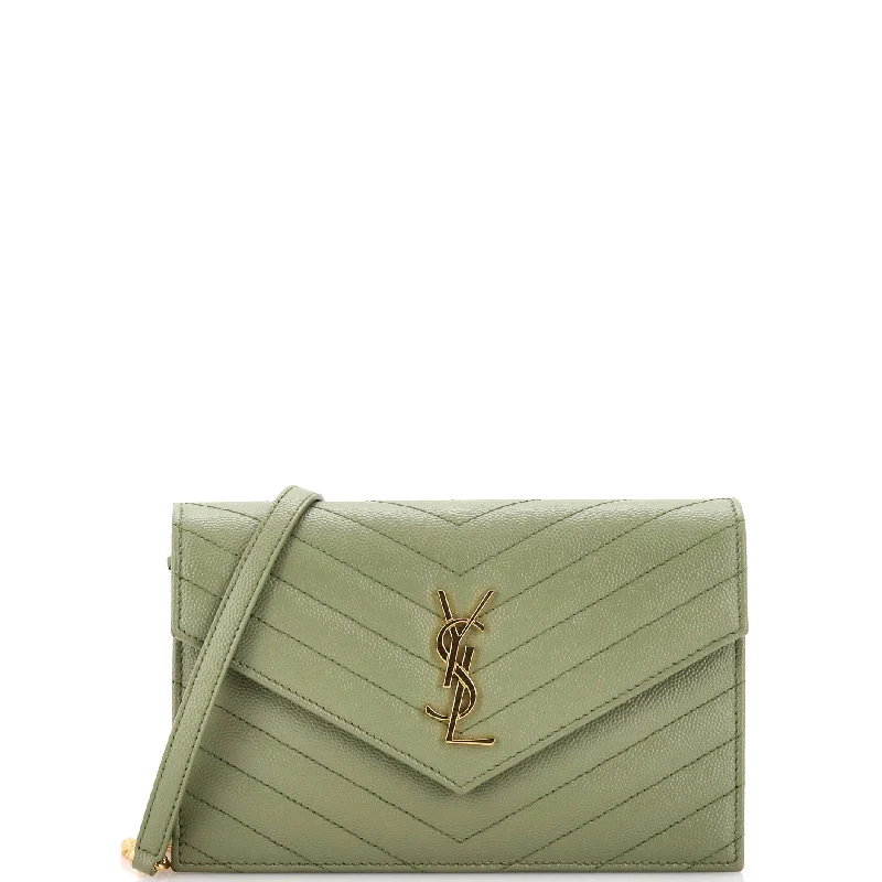 Women's money clip with a braided leather strapClassic Monogram Wallet on Chain Matelasse Chevron Leather Small Women's money clip with a braided leather strapClassic Monogram Wallet on Chain Matelasse Chevron Leather Small