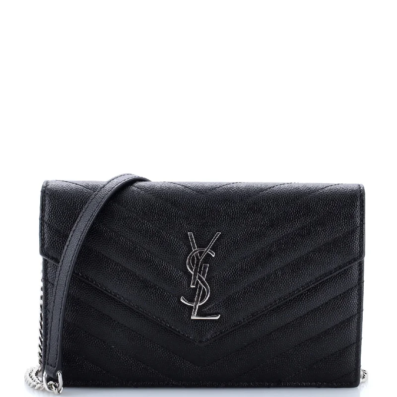 Women's money clip for eco - conscious consumersClassic Monogram Wallet on Chain Matelasse Chevron Metallic Leather Small Women's money clip for eco - conscious consumersClassic Monogram Wallet on Chain Matelasse Chevron Metallic Leather Small