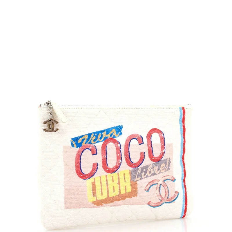 Lightweight women's money clip for everyday use​Coco Cuba Pouch Quilted Printed Canvas Small