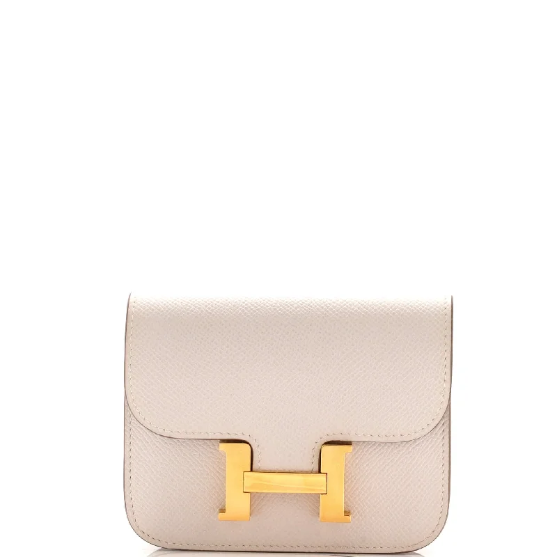 Women's money clip with a faux fur trim​Constance Slim Wallet Epsom