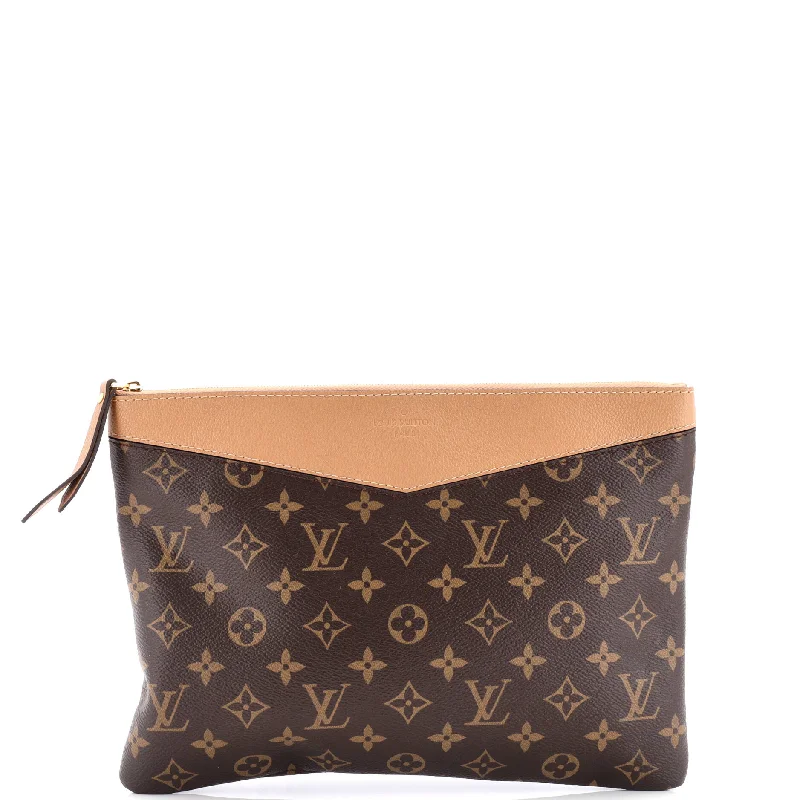 Women's money clip with a quilted texture​Daily Pouch Monogram Canvas
