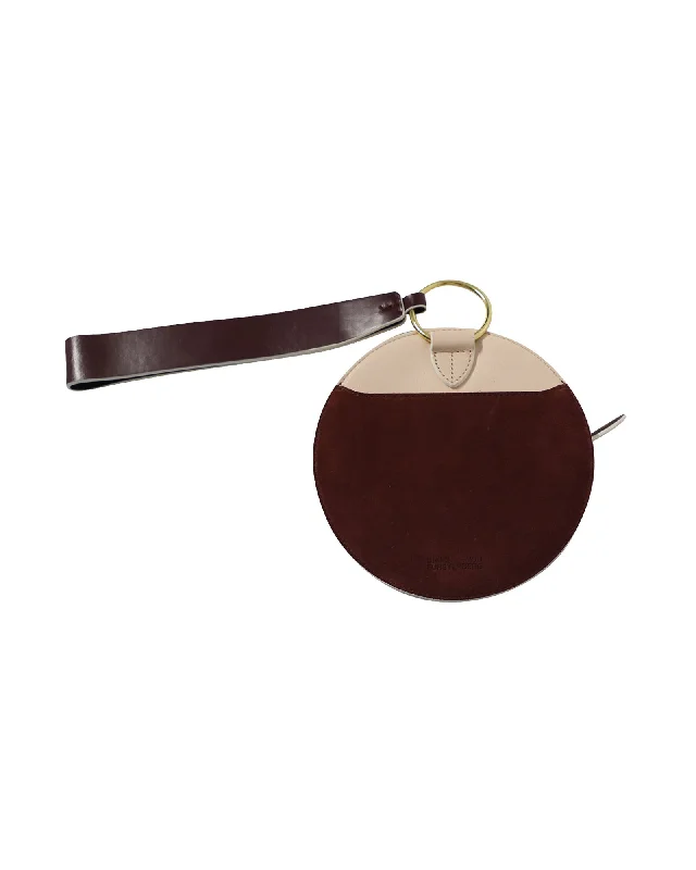 Designer women's money clip for luxury loversDiane Von Furstenberg Circle Wristlet in Maroon Suede Designer women's money clip for luxury loversDiane Von Furstenberg Circle Wristlet in Maroon Suede