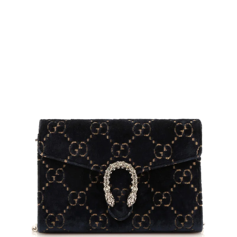 Women's money clip with a heart - shaped cutoutDionysus Chain Wallet GG Velvet Small Women's money clip with a heart - shaped cutoutDionysus Chain Wallet GG Velvet Small