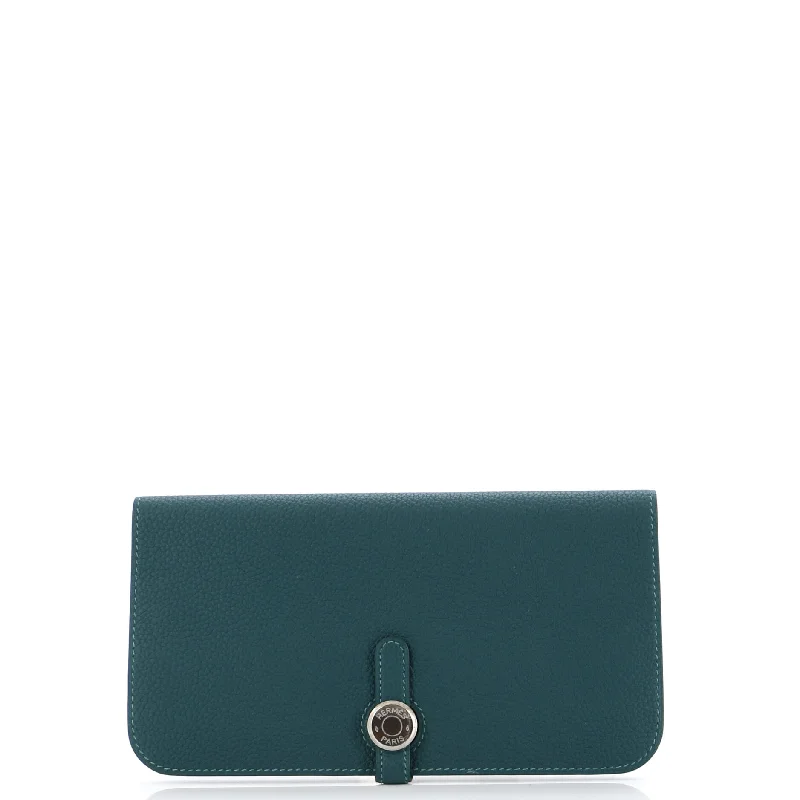 Women's money clip in a metallic sheen finish​Dogon Recto Verso Wallet Leather