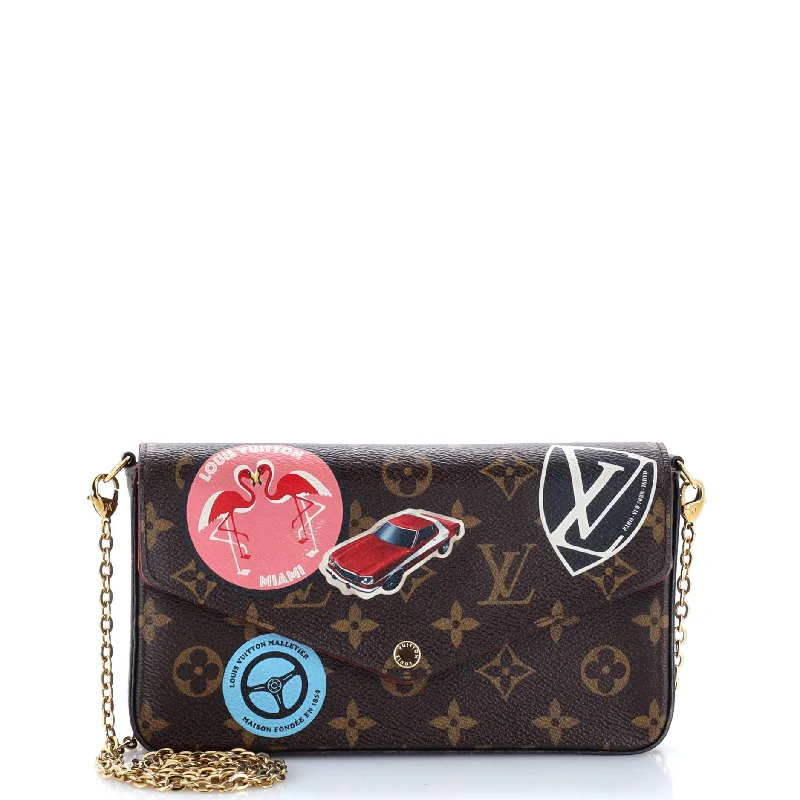Women's money clip with a quilted texture​Felicie Pochette Limited Edition Monogram Canvas