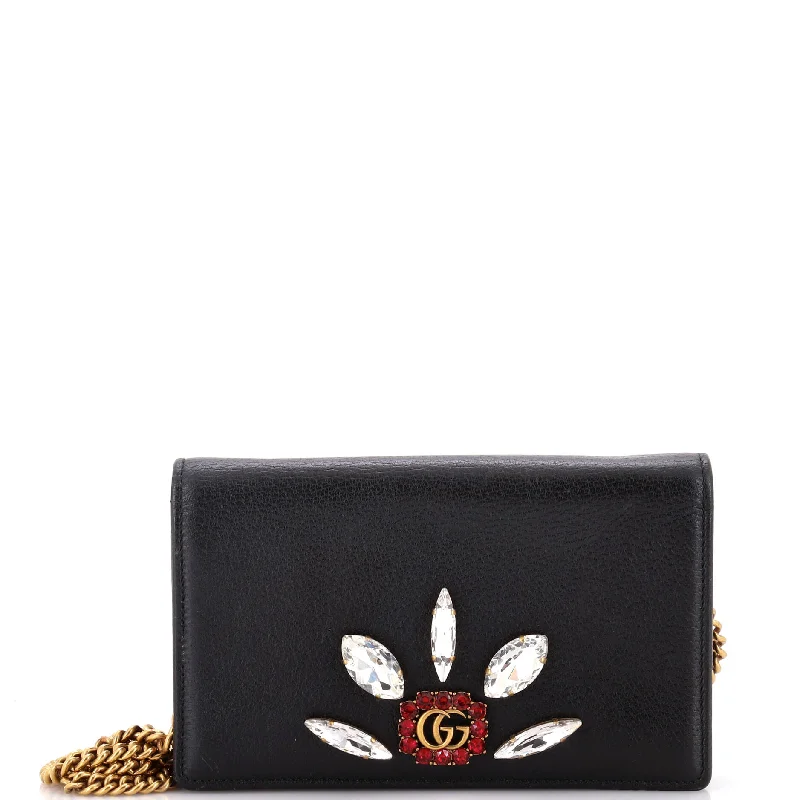 Sustainable women's money clip made from recycled materialsGG Marmont Chain Wallet Embellished Leather Mini Sustainable women's money clip made from recycled materialsGG Marmont Chain Wallet Embellished Leather Mini