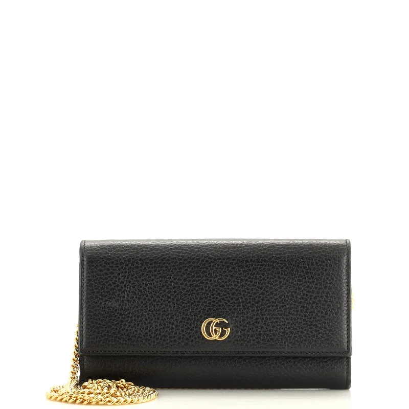 Women's money clip with a secret compartmentGG Marmont Continental Chain Wallet Leather Women's money clip with a secret compartmentGG Marmont Continental Chain Wallet Leather