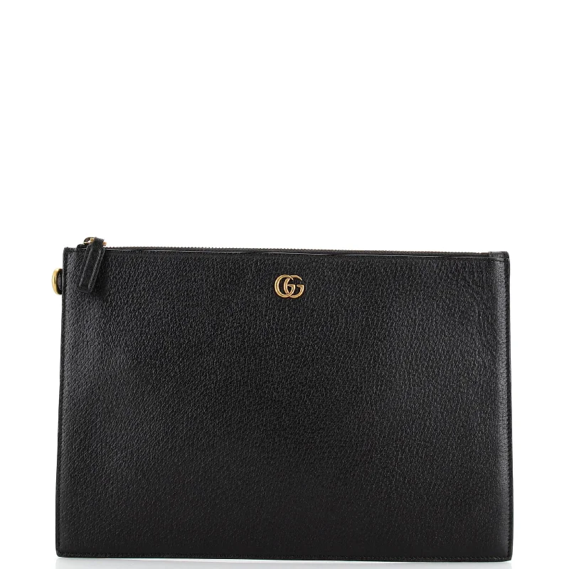 Women's money clip for left - handed users​GG Marmont Pouch Leather
