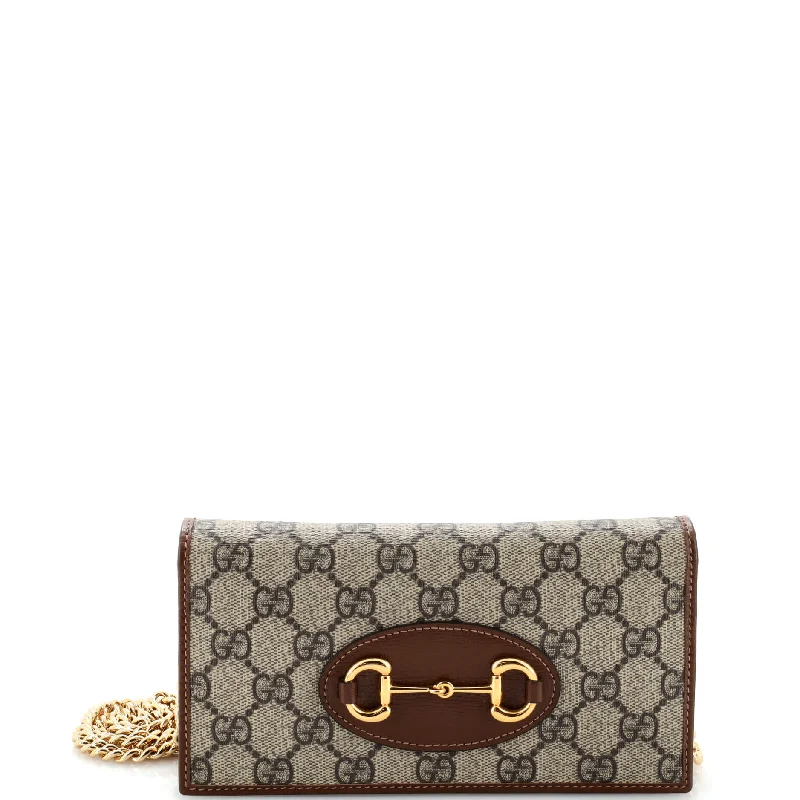 Women's money clip for plus - size handbags​Horsebit 1955 Chain Wallet GG Coated Canvas