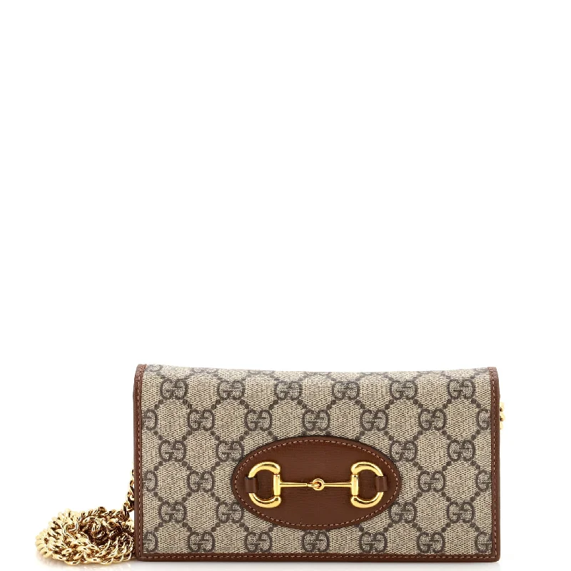 Women's money clip with a zodiac symbol designHorsebit 1955 Chain Wallet GG Coated Canvas Women's money clip with a zodiac symbol designHorsebit 1955 Chain Wallet GG Coated Canvas