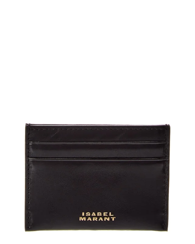 Sustainable women's money clip made from recycled materials​Isabel Marant Chiba Leather Card Case