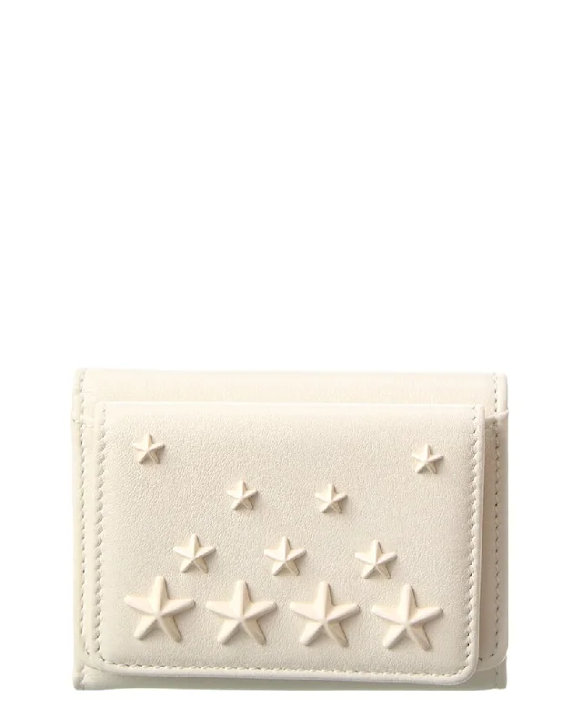 Women's money clip with a double - sided design​Jimmy Choo Nemo Leather French Wallet