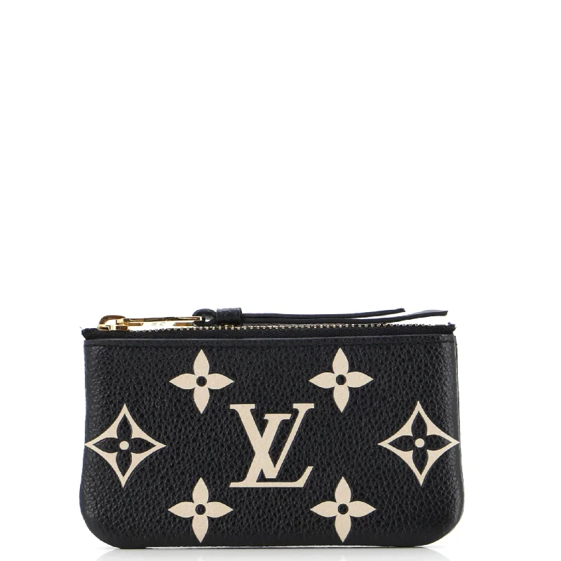 Women's money clip with a built - in card holder​Key Pouch Bicolor Monogram Empreinte Giant