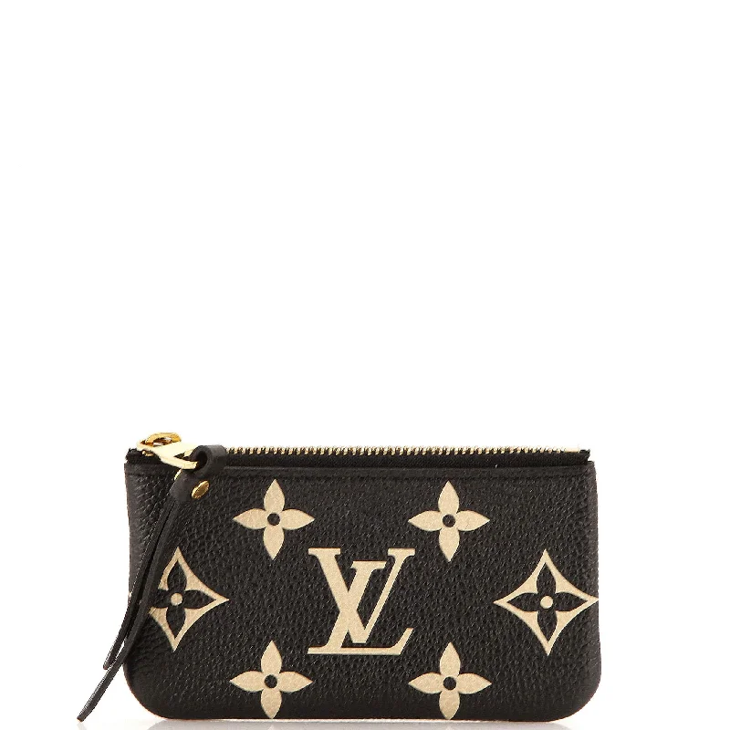 Elegant women's money clip for formal occasions​Key Pouch Bicolor Monogram Empreinte Giant