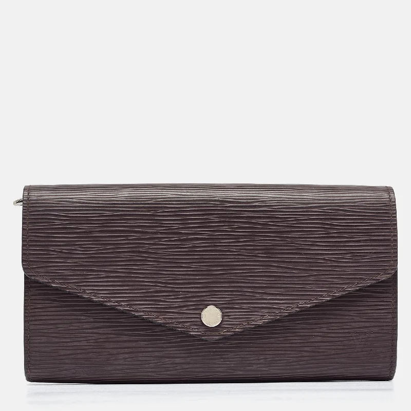 Women's money clip with a built - in card holder​Louis Vuitton Quetsche Epi Leather Sarah Wallet