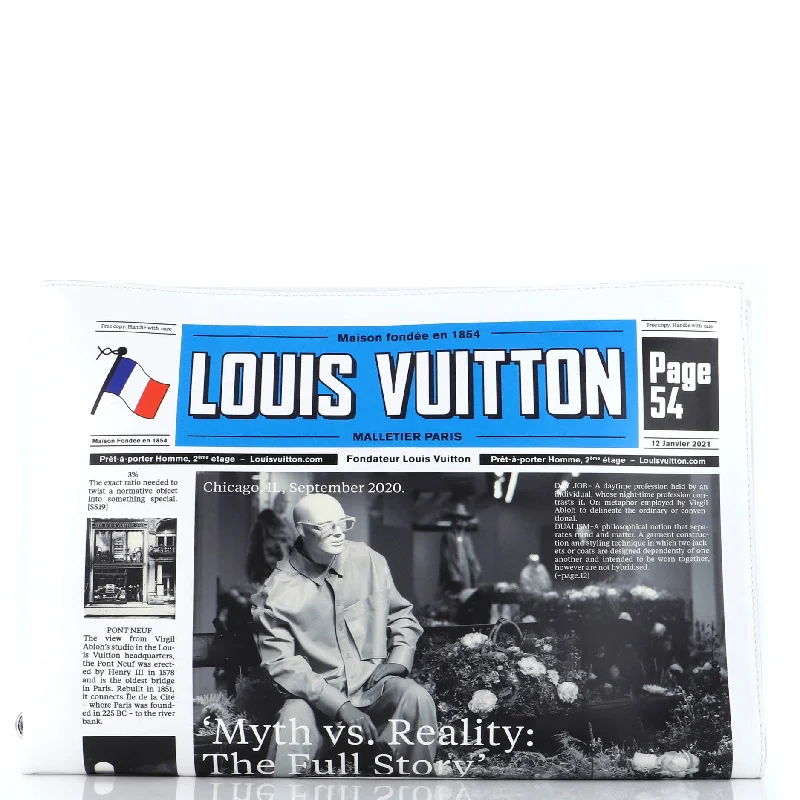 Waterproof women's money clip for beach outings​Newspaper Pouch Printed Leather