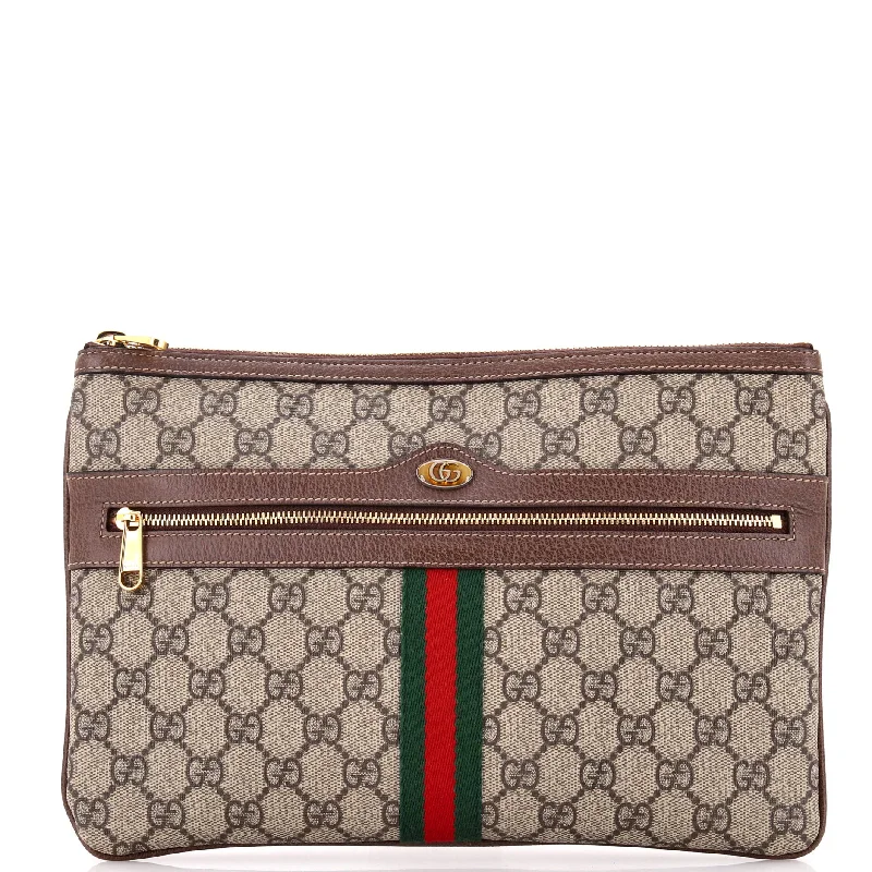 Women's money clip for left - handed usersOphidia Zip Pouch GG Coated Canvas Large Women's money clip for left - handed usersOphidia Zip Pouch GG Coated Canvas Large