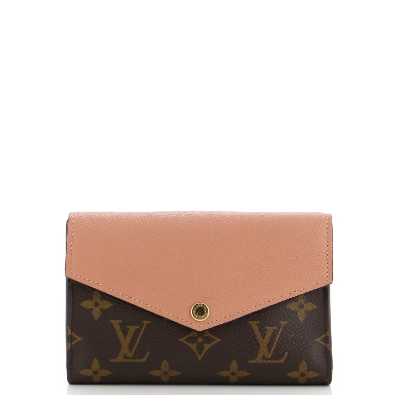 Women's money clip with a transparent acrylic designPallas Wallet Monogram Canvas and Calfskin Compact Women's money clip with a transparent acrylic designPallas Wallet Monogram Canvas and Calfskin Compact