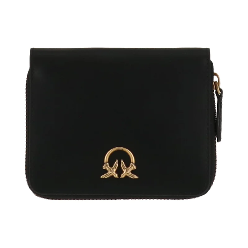 Women's money clip with a leather - wrapped metal core​Pinko Womens Black Wallet