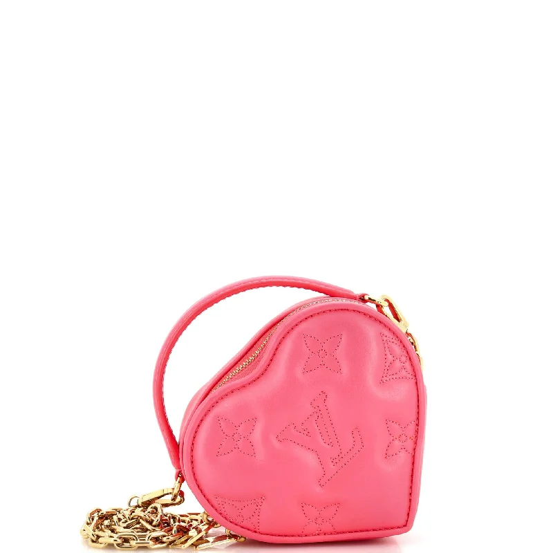Women's money clip for a sporty - chic outfitPop My Heart Pouch Bag Bubblegram Leather Women's money clip for a sporty - chic outfitPop My Heart Pouch Bag Bubblegram Leather