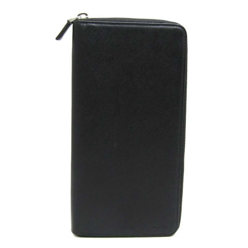 Women's money clip with a braided leather strap​Prada Saffiano  Leather Wallet  (Pre-Owned)