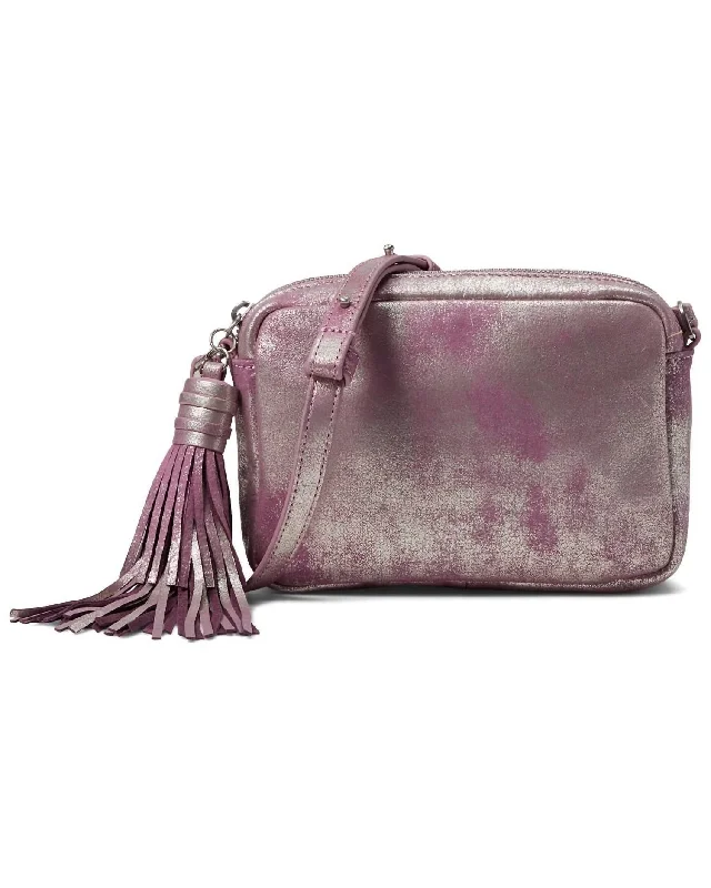 Women's money clip in gold - tone metal​Renny Crossbody Purse In Violet Metallic
