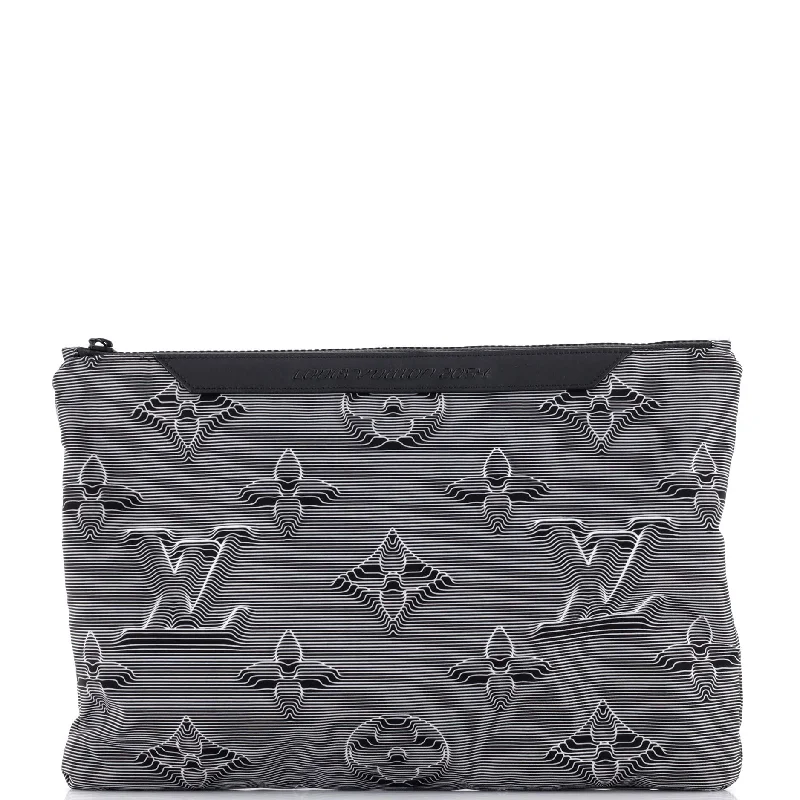 Women's money clip with a secret compartmentReversible Pouch Limited Edition 2054 Monogram Textile Women's money clip with a secret compartmentReversible Pouch Limited Edition 2054 Monogram Textile