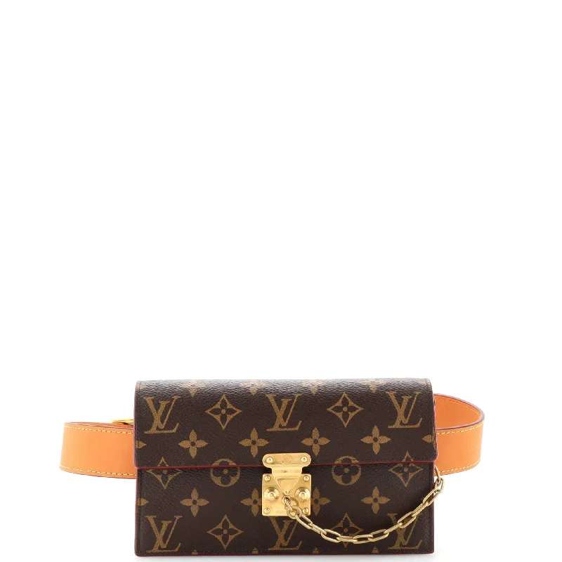 Women's money clip with a heart - shaped cutout​S Lock Belt Pouch Monogram Canvas