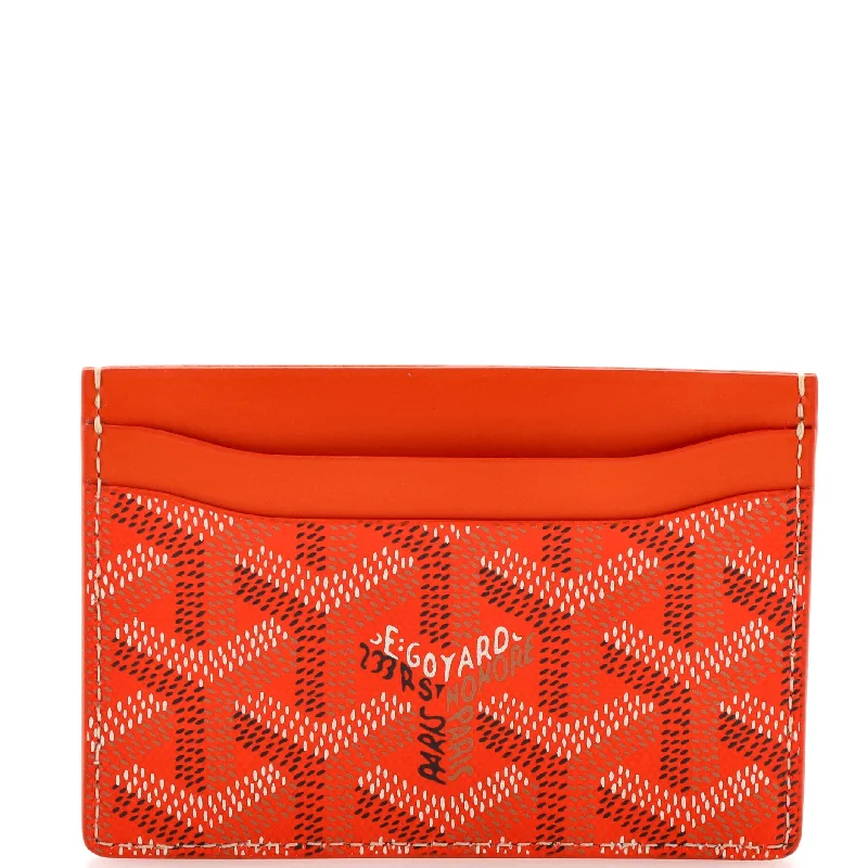 Women's money clip with a leather - wrapped metal coreSaint Sulpice Card Holder Coated Canvas Women's money clip with a leather - wrapped metal coreSaint Sulpice Card Holder Coated Canvas
