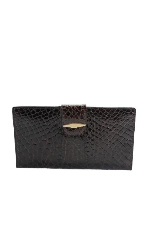 Women's money clip with a mirror on the backTardini Womens Genuine American Alligator Textured Billfold Card Wallet Black Women's money clip with a mirror on the backTardini Womens Genuine American Alligator Textured Billfold Card Wallet Black