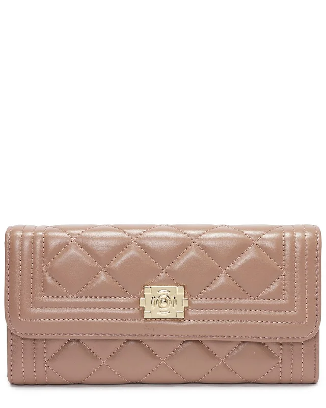 Women's money clip with a built - in card holderTiffany & Fred Paris Quilted Leather Wallet Women's money clip with a built - in card holderTiffany & Fred Paris Quilted Leather Wallet
