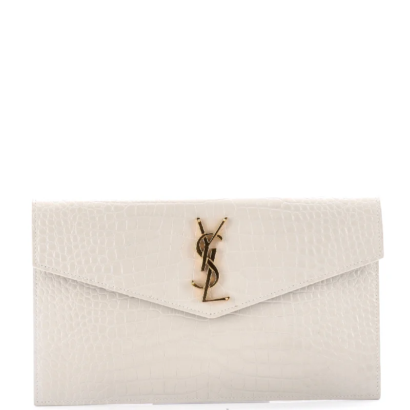 Women's money clip for a bridal party giftUptown Pouch Crocodile Embossed Leather Women's money clip for a bridal party giftUptown Pouch Crocodile Embossed Leather