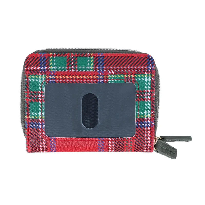 Vintage - style women's money clip for retro enthusiastsWomen's Tartan Plaid Printed Vegan Leather Wizard Wallet Vintage - style women's money clip for retro enthusiastsWomen's Tartan Plaid Printed Vegan Leather Wizard Wallet