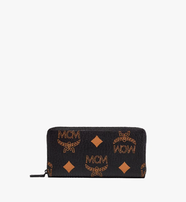 Women's leather money clip with embossed design​Zip Around Wallet In Maxi Visetos