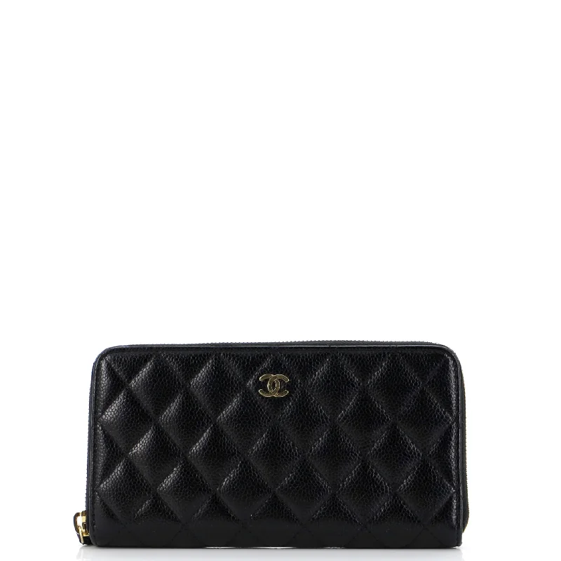 Women's money clip for a sporty - chic outfitZip Around Wallet Quilted Caviar Long Women's money clip for a sporty - chic outfitZip Around Wallet Quilted Caviar Long