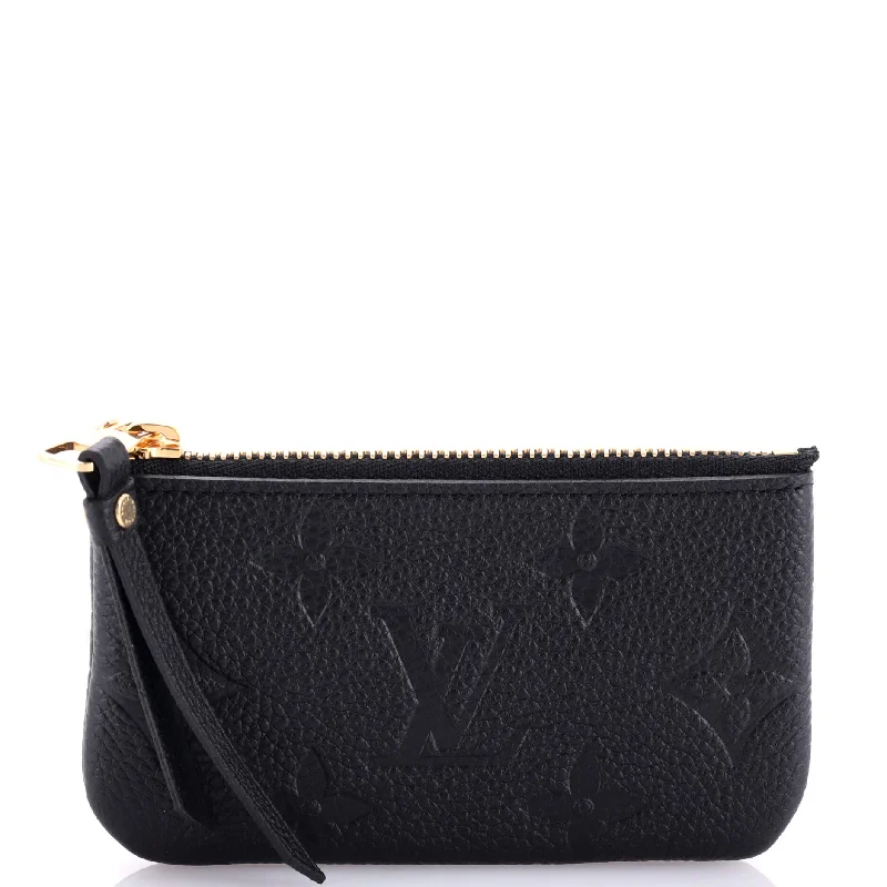 Elegant women's money clip for formal occasions​Zip Key Pouch Monogram Empreinte Leather