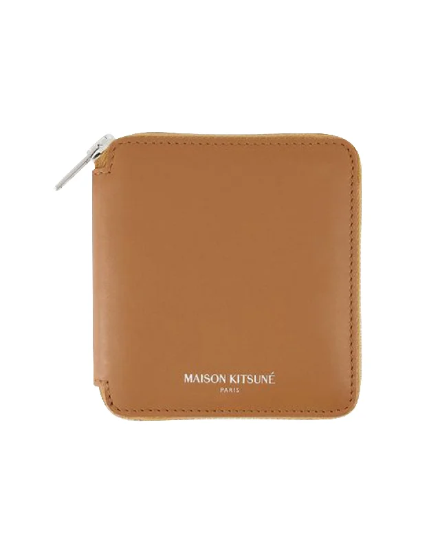 Soft - touch women's money clip for a comfortable grip​Zipped Wallet - Maison Kitsune - Leather - Brown